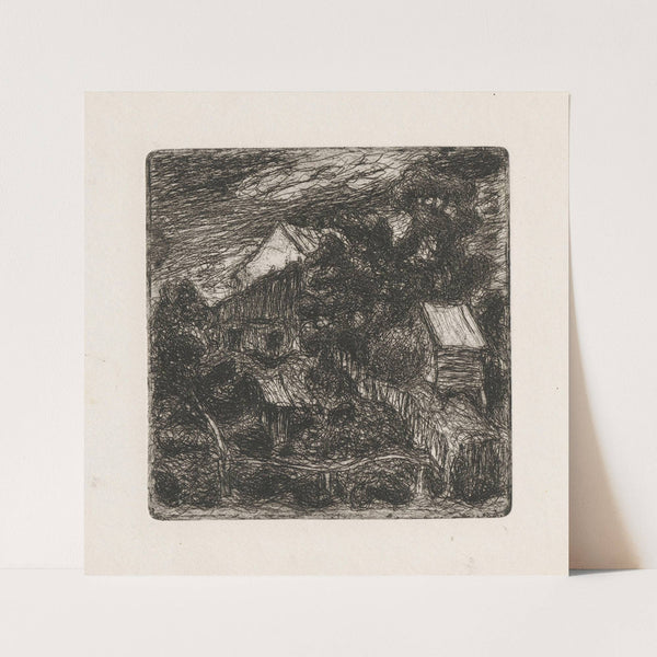 Houses in an orchard (1930) by Stanisław Osostowicz