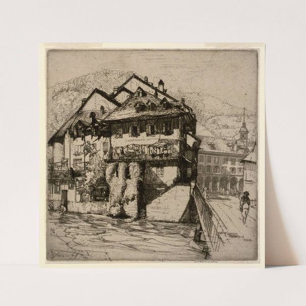 Houses on the Aare, Switzerland (1908) by Donald Shaw MacLaughlan