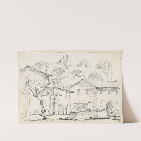 Houses on the North Side of the Forum with the Basilica of Maxentius Beyond by Joseph-Marie Vien