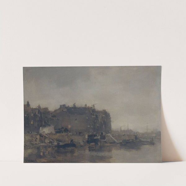 Houses on the Prins Hendrikkade, Amsterdam, on a Misty Day by Jacob Maris
