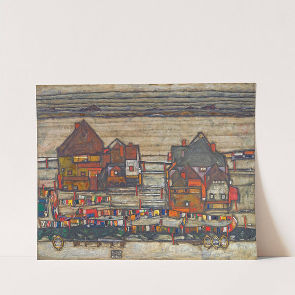 Houses With Laundry (Suburb II) (1914) by Egon Schiele