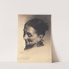 Hoved af en ældre kone med nedadrettet blik, vendt mod venstre (1864 - 1917) by Frans Schwartz