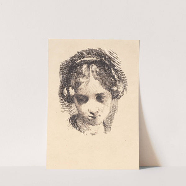 Hoved af en ung pige set forfra by Frans Schwartz