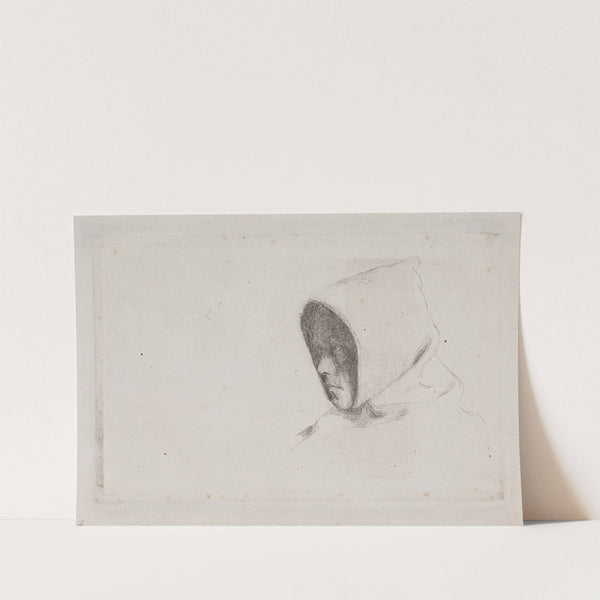 Hoved med munkehætte by Carl Bloch