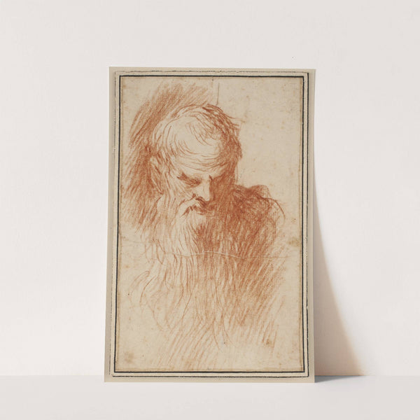 Hovedet af en skægget mand by Jacopo Palma il Giovane