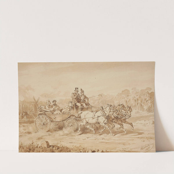 Hrabia Adam Krasiński i Juliusz Kossak w powozie (1877) by Juliusz Kossak