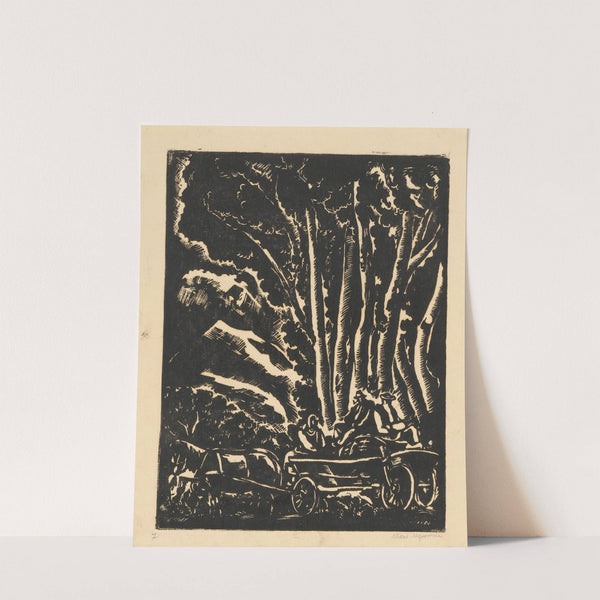 Huculi w lesie (1924) by Wacław Wąsowicz