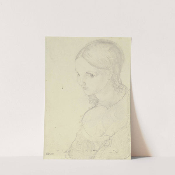 Hüftbild eines jungen Mädchens in halber Rückenansicht by Franz Theobald Horny