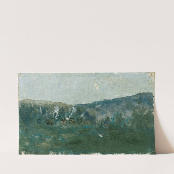 Hügellandschaft Mit Mondsichel (1895) by Theodor Von Hörmann