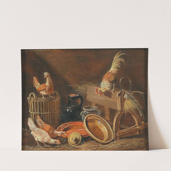 Hühnervolk Im Stall by Albertus Verhoesen