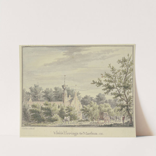 Huis Heringa te Marsum (1734) by Abraham de Haen the Younger