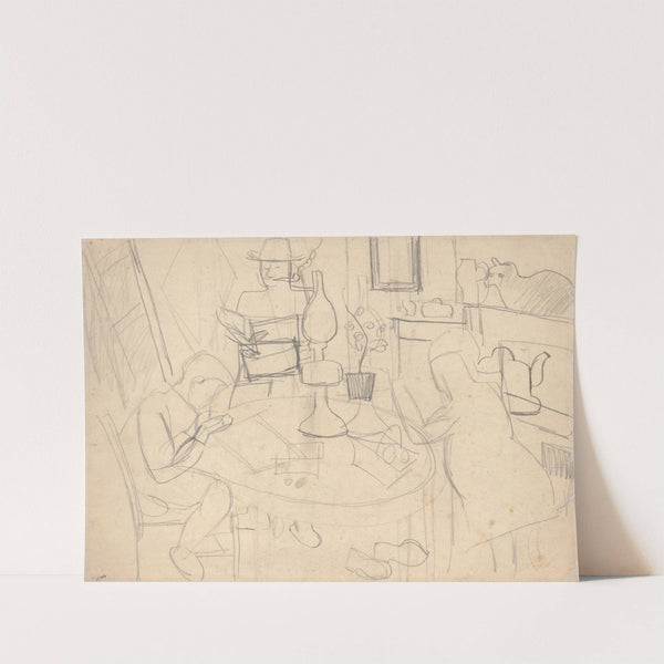 Huiselijke scène by Jean Brusselmans