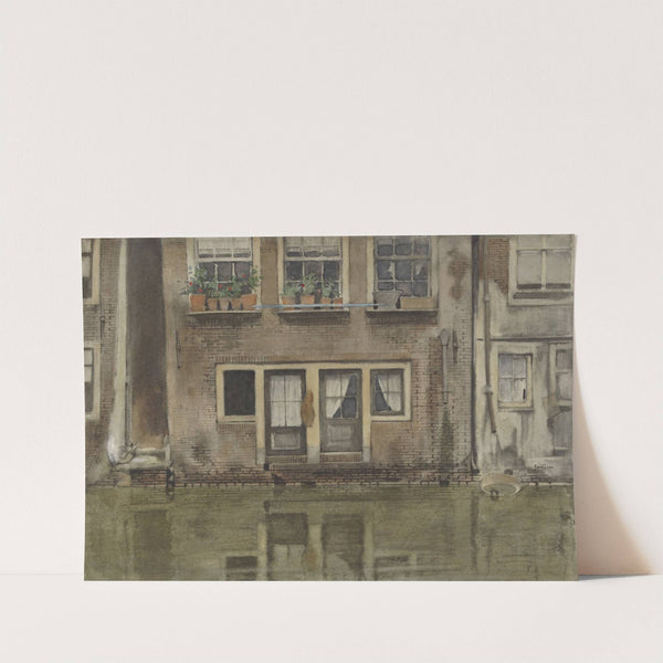 Huizen aan een gracht te Amsterdam by Willem Witsen