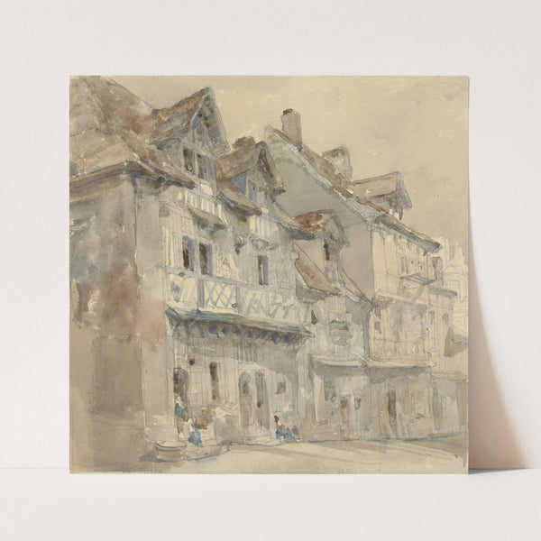 Huizen in Dieppe by David Roberts