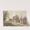 Huizen langs een pad bij Amsterdam by Hendrik Abraham Klinkhamer