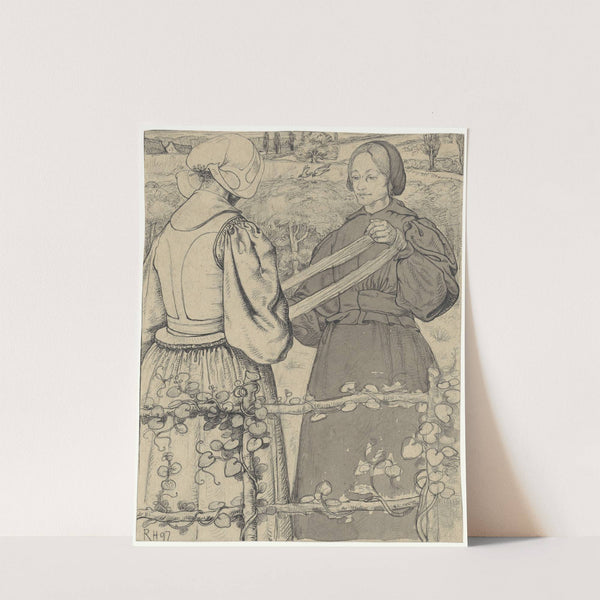 Huizer meisjes die garen winden by Richard Nicolaüs Roland Holst