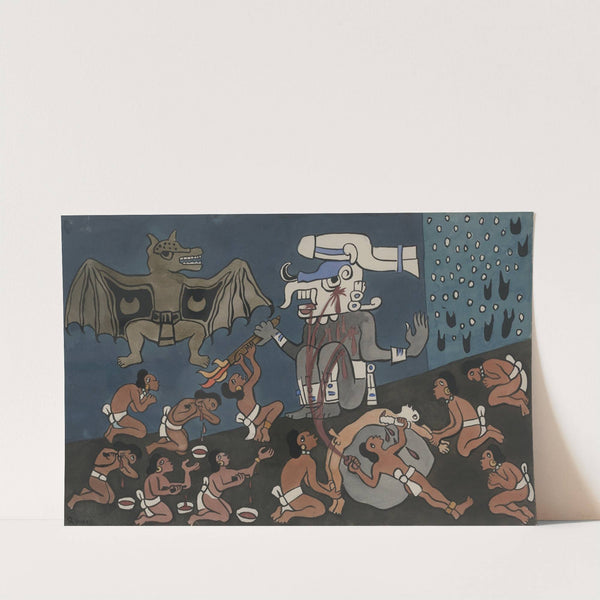 Human sacrifice before Tohil by Diego Rivera