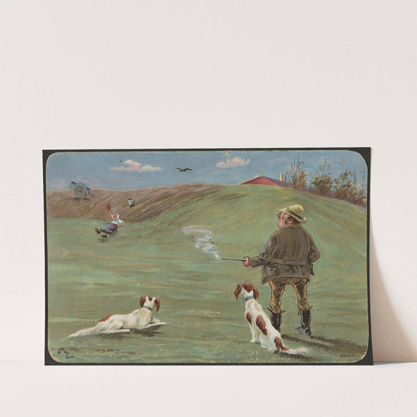 Humorous hunting motif by Oscar Lærum