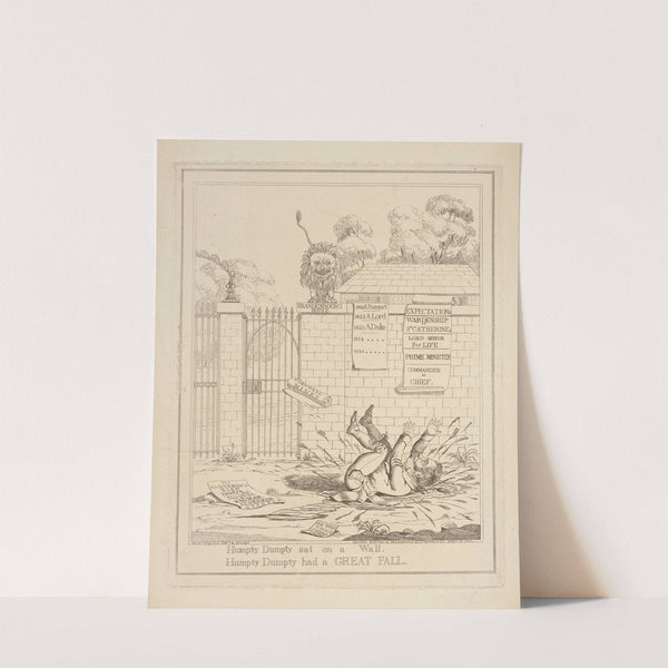 Humpty Dumpty sat on a wall, Humpty Dumpty had a great fall. (1821) by Richard Dighton