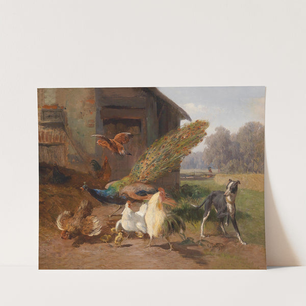 Hund im Geflügelhof (1872) by Carl Jutz
