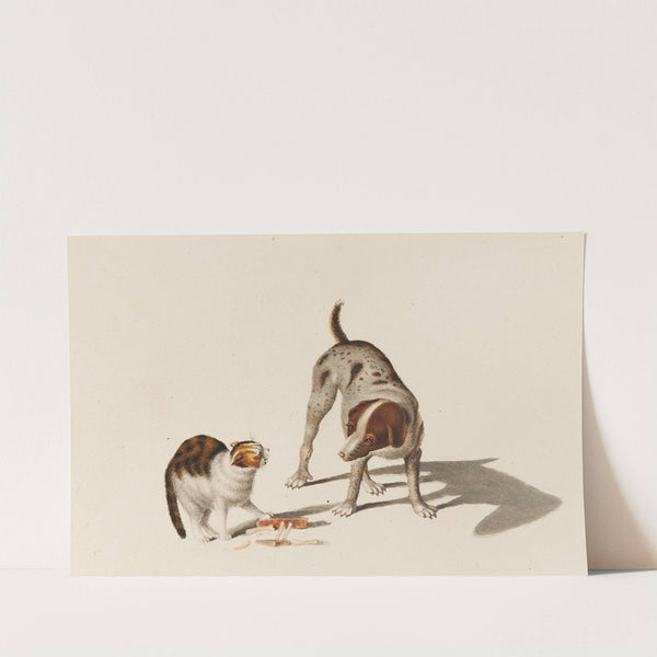 Hund und Katze mit Knochen by Gottfried Mind