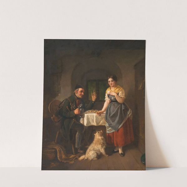 Hunter in a Tavern with His Spitz Dog by Hanno Rhomberg