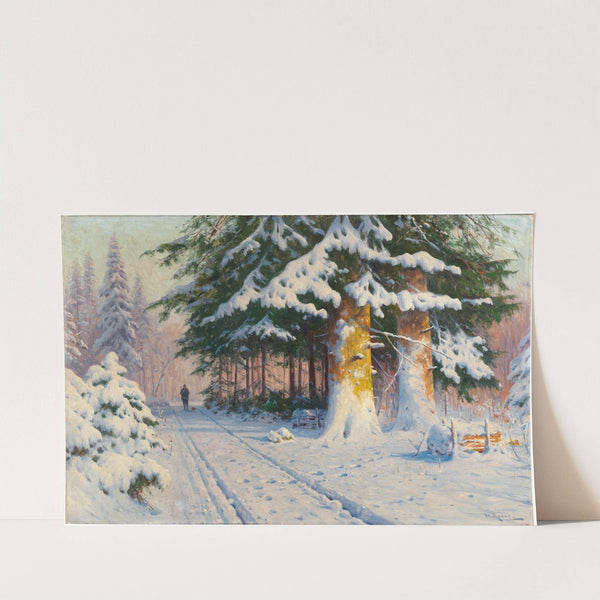 Hunter Returning Home in a Winter Woodland by Walter Moras