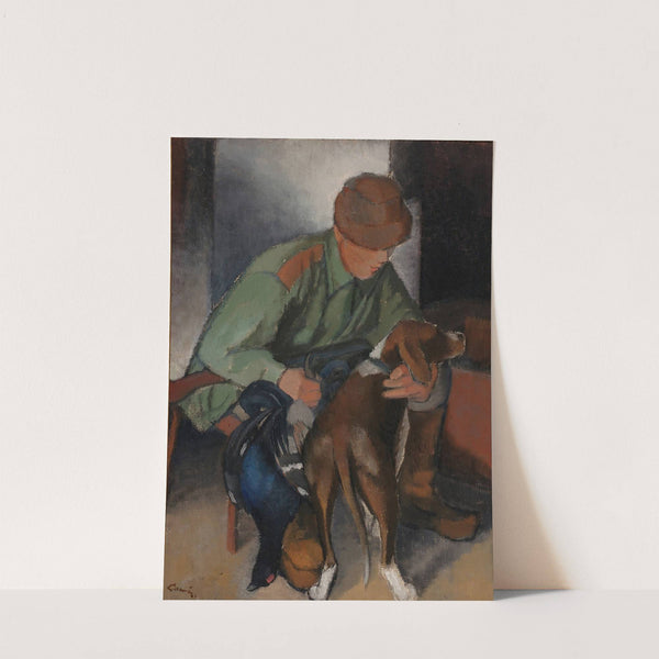 Hunter with His Hound by Alvar Cawén