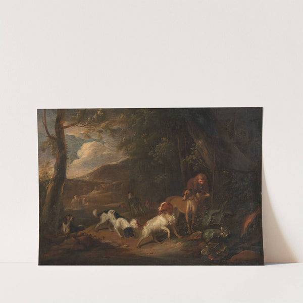 Hunter with Hounds at the Edge of a Wood (c. 1660 - c. 1699) by Adriaen Cornelisz Beeldemaker