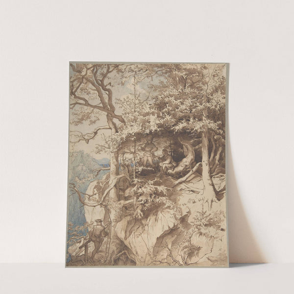 Hunters in an Outlook on a Mountain (ca. 1870) by August Leopold Venus