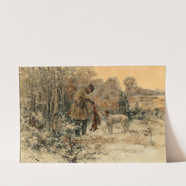 Hunters with Dead Fox by Jaroslav Věšín