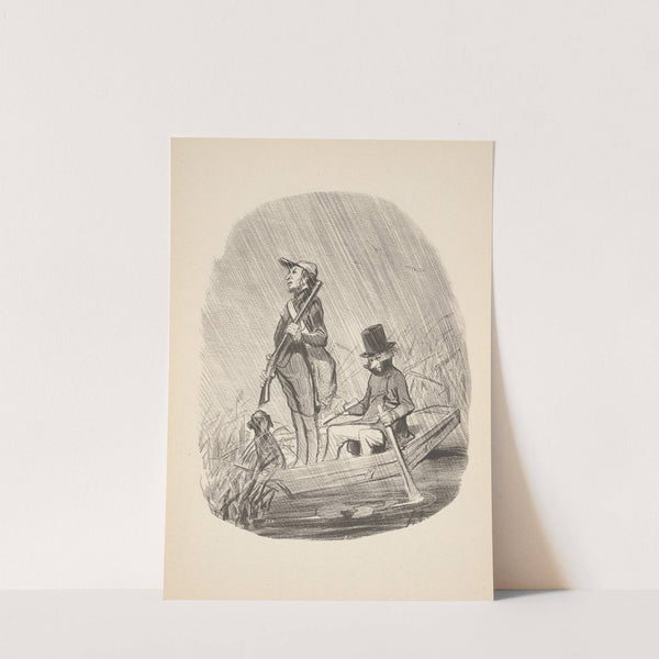 Hunting and fishing Pl.08 (1844) by Honoré Daumier