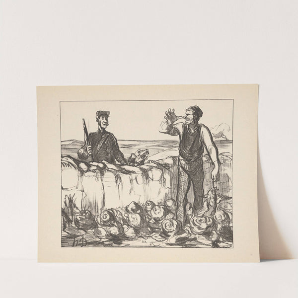 Hunting and fishing Pl.13 (1844) by Honoré Daumier