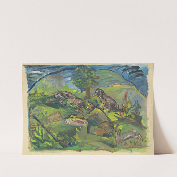 Hunting Motif by Arnold Peter Weisz-Kubínčan