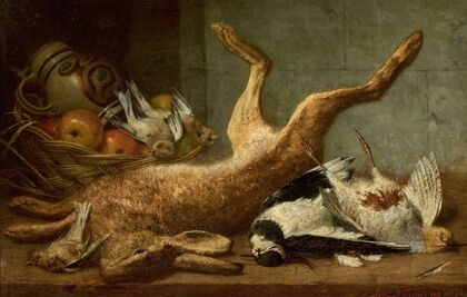 Hunting trophies, dead hare