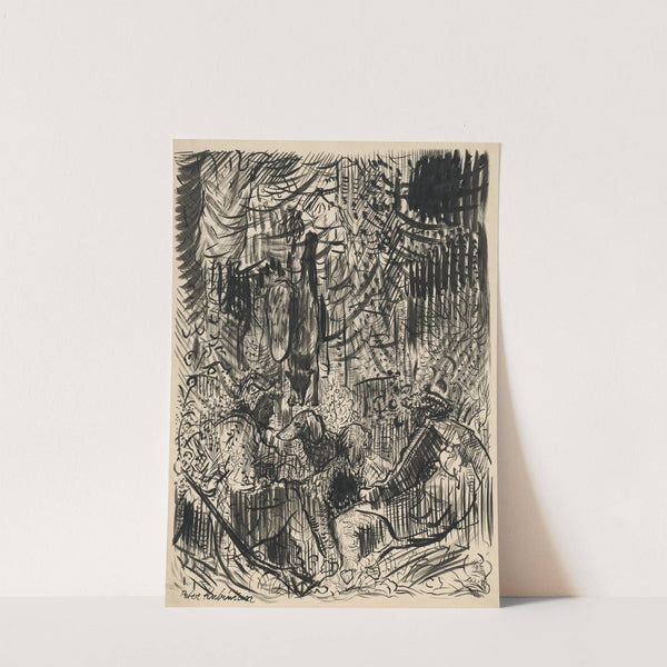 Huntsmen with Hunted Fox by Arnold Peter Weisz-Kubínčan