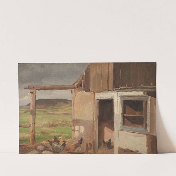 Hus med hønsegård by Hans Smidth