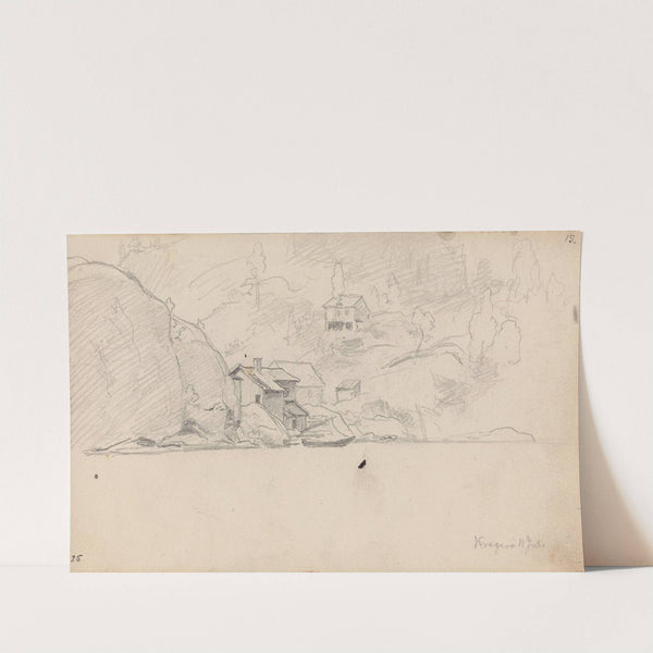 Hus ved kysten, Kragerø by Hans Gude