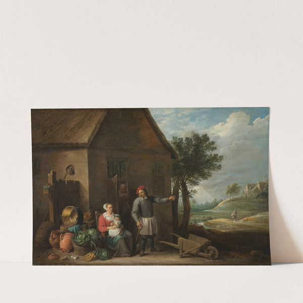 Husbandman at a Cottage Door with a Seated Woman and Child by David Teniers The Younger