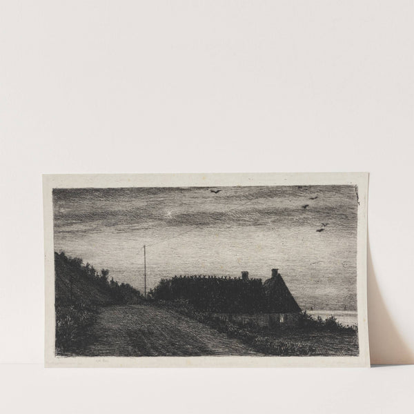 Huse ved stranden Sommernat (1884) by Carl Bloch