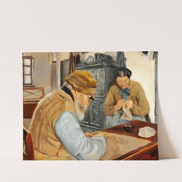 Husmandsfolk i landsbyen Ring by Laurits Andersen Ring