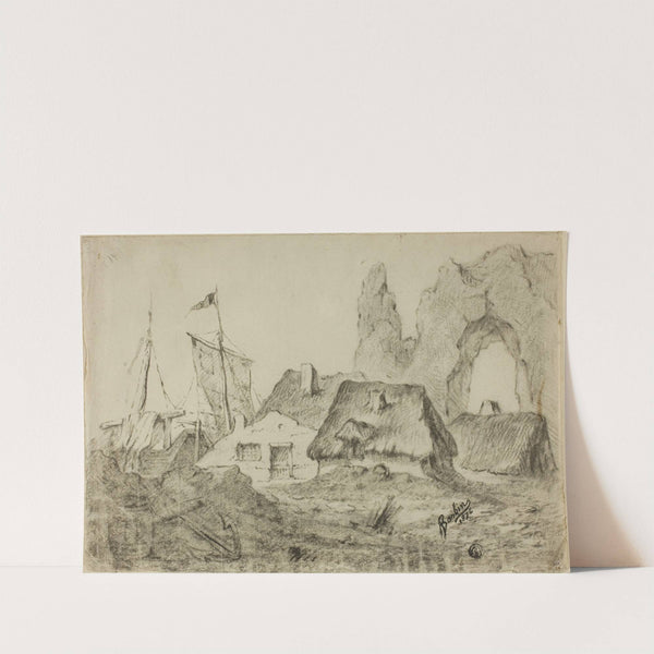 Huts Etretat by Barbin