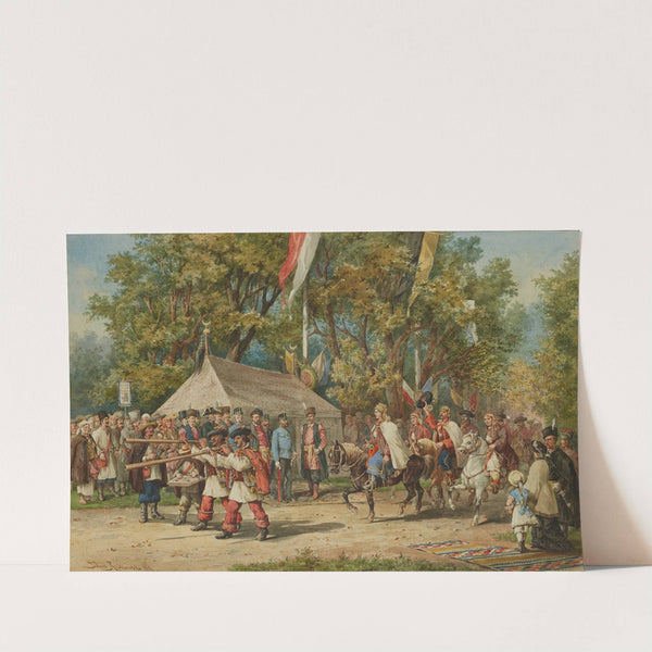 Hutsul Wedding Procession in Front of the Emperor in Kolomyia by Tadeusz Rybkowski