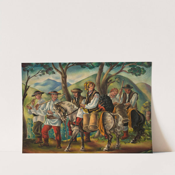 Hutsuls on their way by Wacław Wąsowicz