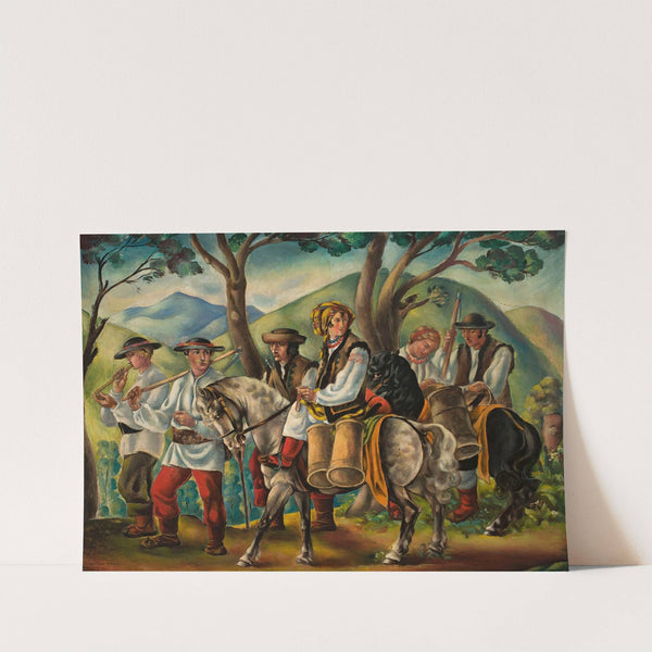 Hutsuls on their way by Wacław Wąsowicz