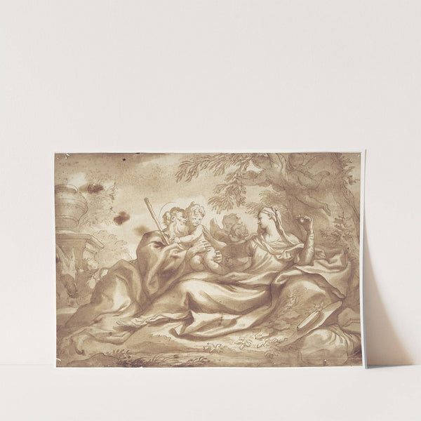 Hvile under flugten til Ægypten by Domenico Piola