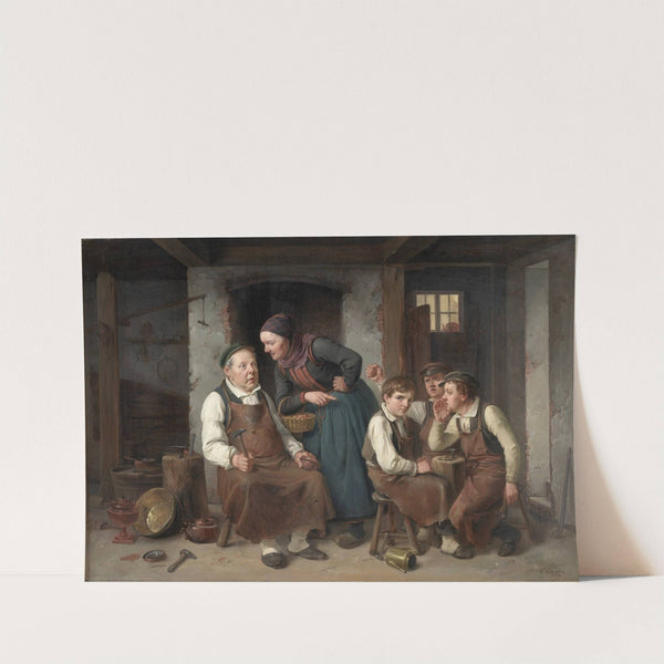 I en kobbersmeds værksted (1858 - 1859) by Christian Andreas Schleisner