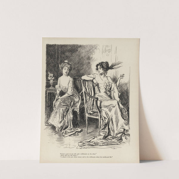 ‘I had a poet on one side and millionaire on the other’ (1916) by Charles Dana Gibson