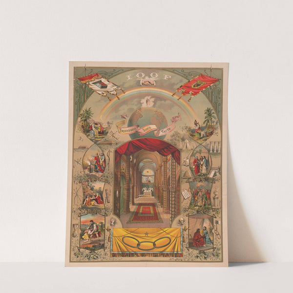 I.O.O.F. Friendship, Love, Truth (1895) by Krebs Lith. Co