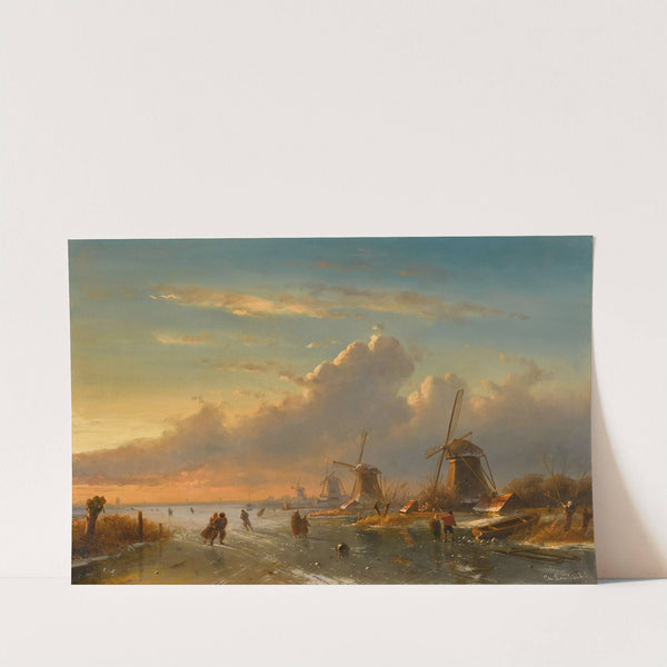 Ice Skaters at Sunset by Charles Leickert